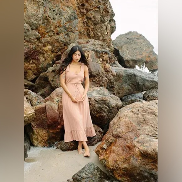 Rachel Pally Linen Meadow Midi Dress in Earth size small - Picture 2 of 11